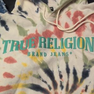 True Religion Arch Logo Tie Dye Pullover Hood